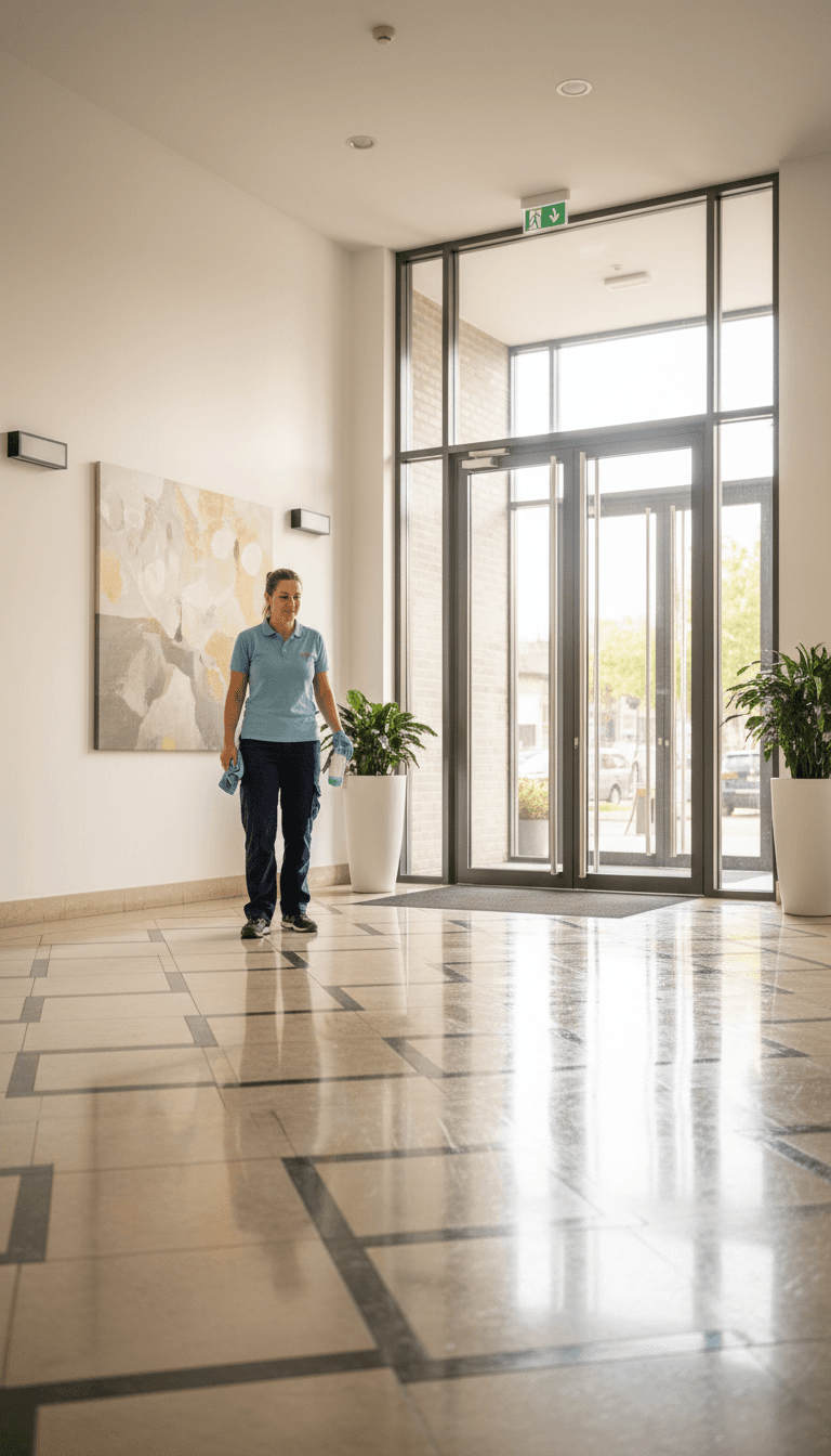 Entrée de bâtiment résidentiel parfaitement nettoyée à Anvers